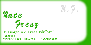 mate fresz business card